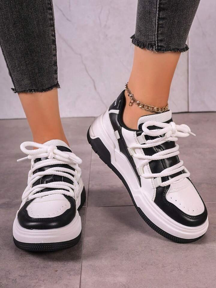 1pair Women's Sports Waterproof Casual Shoes, Fron...
