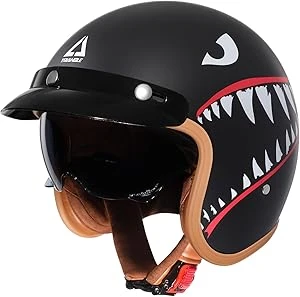 Open Face Motorcycle Helmet for Adults, DOT Approv...