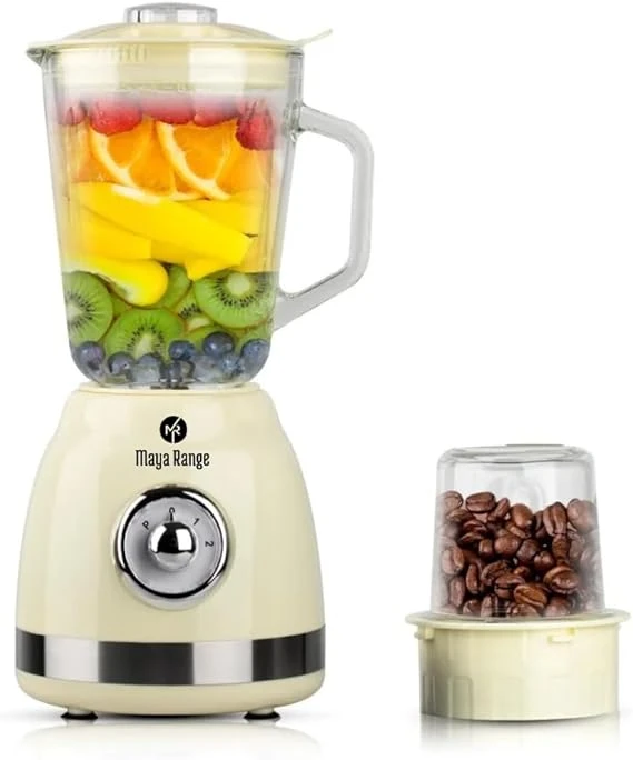 Retro Jug Blender With Grinder, 1.5L Glass Jug, For Healthy Soup/Smoothie/Milksh