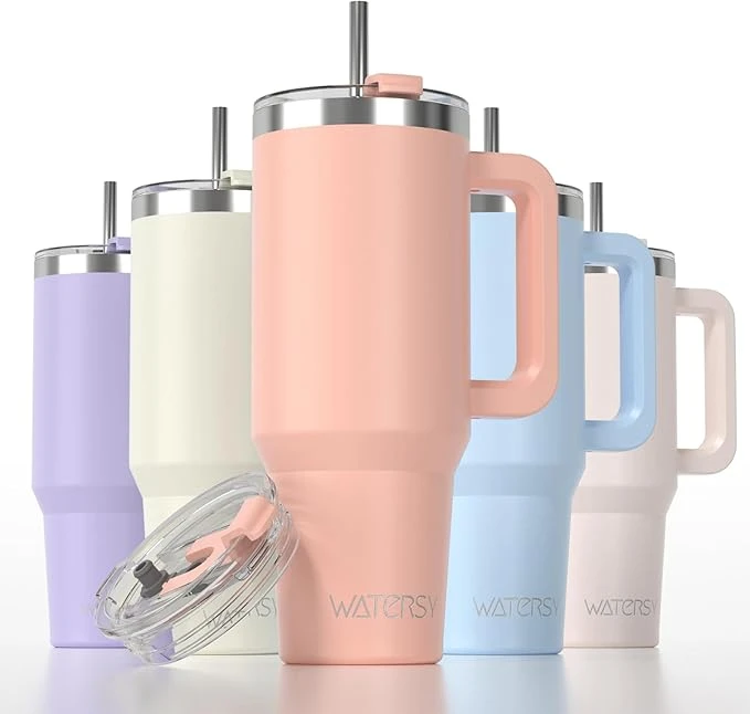 40 oz Tumbler with Handle,Tumbler with Lid and Str...