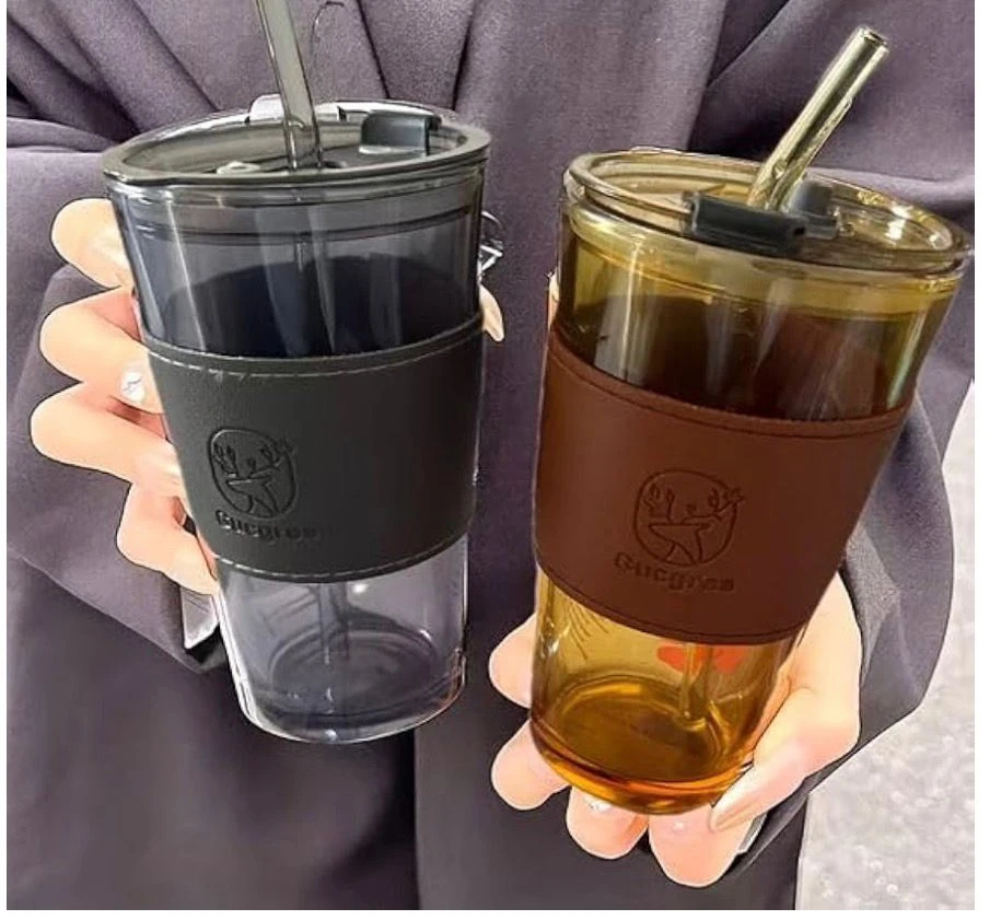 Gladsome - Aesthetic Travel Sipper Tumblr Glass Mu...