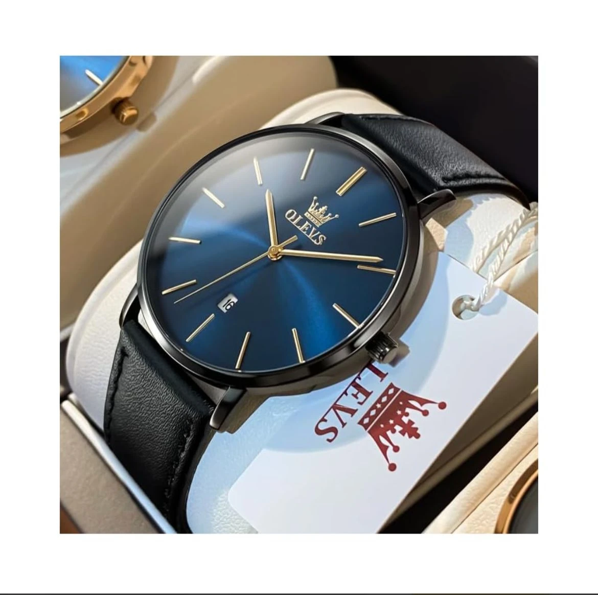 OLEVS 5869 New Band Ultra Thin 6.5mm Minimalist Fashion Quartz Watch for Men Lea