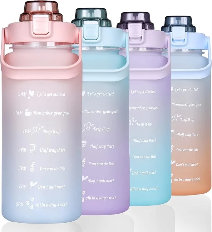 24 OZ Motivational Kids Water Bottle With Time Mar...