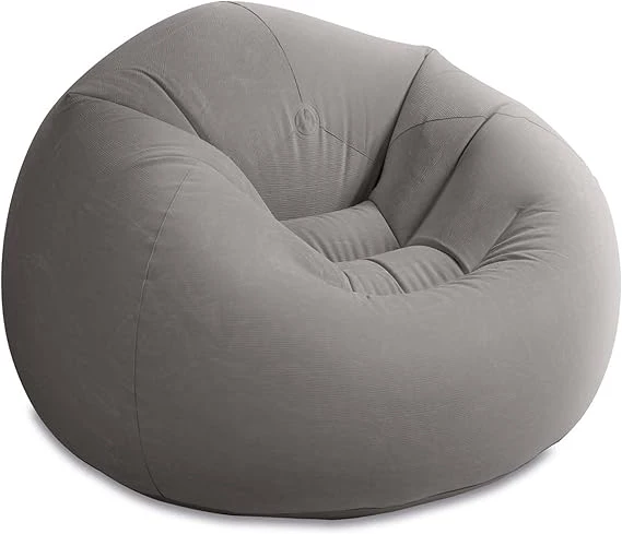 Intex 68579EP Beanless Bag Inflatable Lounge Chair: Corduroy Textured Flocking –