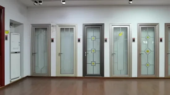 Building Material Aluminum Toilet Door/Aluminium Bathroom Door with Tempered Gla