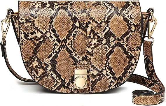BOLOSTA Small Snakeskin Crossbody Bags for Women Medium Size Cell Phone Crossbod