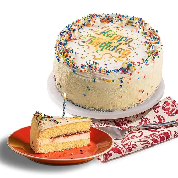 David's Cookies Vanilla Birthday Cake 7"- Premium Fresh Ingredients - Surprise Y