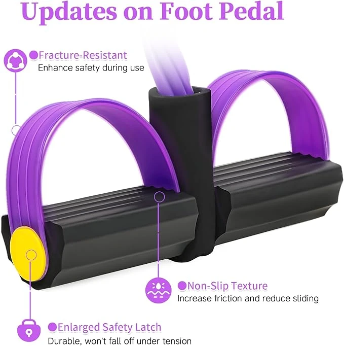 Pedal Resistance Bands with Handles, Upgrade 6-Tub...