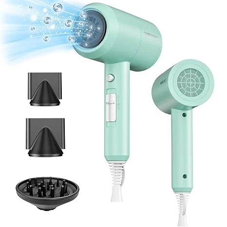 SHRATE Lightweight Ionic Hair Dryer with Diffuser - Powerful 1800W Blow Dryer fo