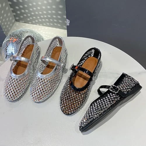 crystal-embellished mesh shoe