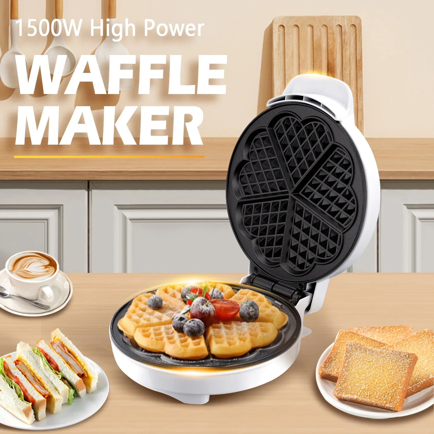 1500W High Power Waffle Maker