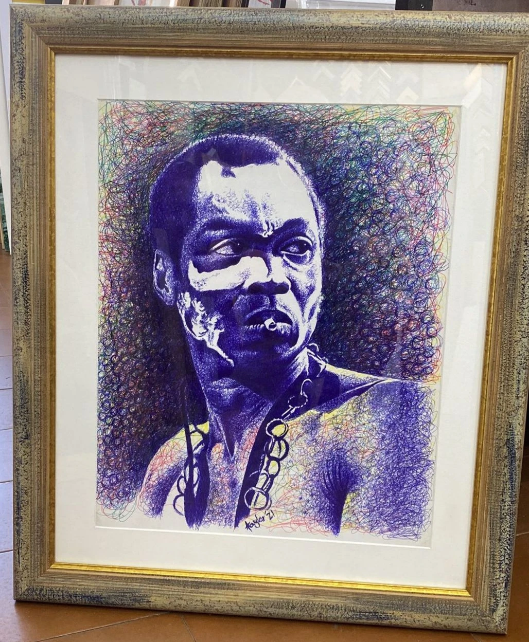Fella Kuti Medium: Ballpoint pen on paper Size: 40...
