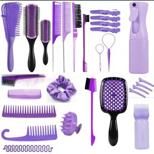 12 Pcs Hair Brush Set with Hair Spray Bottle for T...