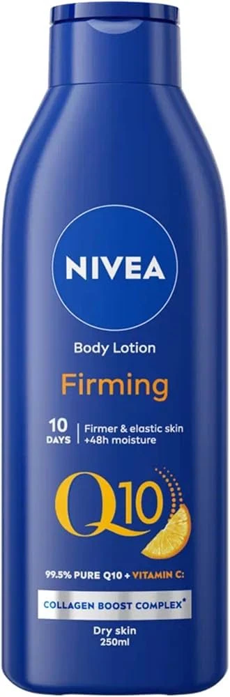 NIVEA Q10 Firming Rich Body Lotion with Vitamin C (400ml), NIVEA Moisturiser for Firmer Skin with Q10 and Vitamin C, NIVEA Body Lotion for Dry Skin