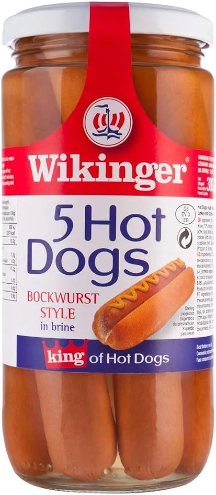 Wikinger 5 Hot Dogs Bockwurst Style in Brine, 380 g