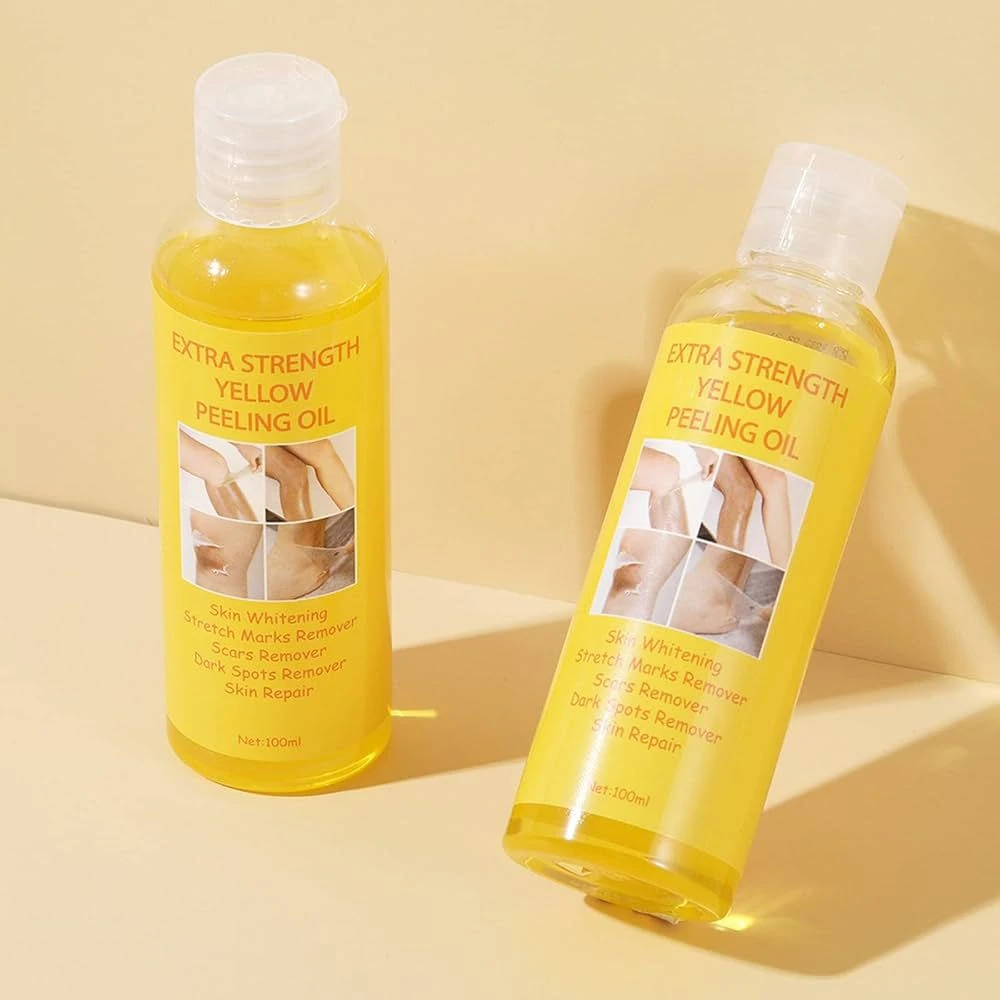 Yellow Peeling Oil, Extra Strength Yellow Peeling Oil, Knuckles Skin Whitening Dead Skin Exfoliating Oil, for Dark Skin Body Face Dark Spots