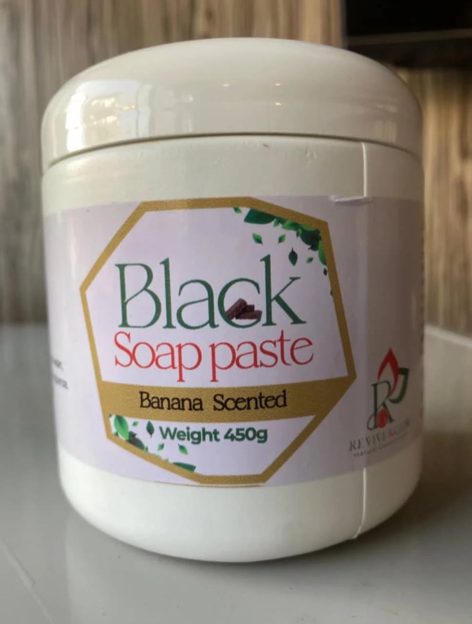 Black soap paste banana scented