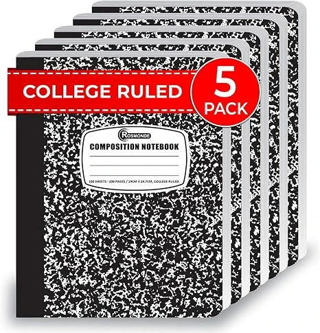 Rosmonde 5 Pack College Ruled Composition Notebook...